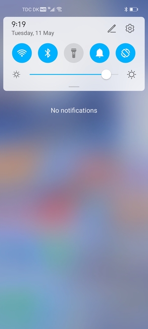 Slide down the top menu again