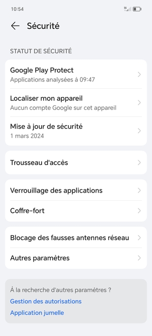 Sélectionnez Autres paramètres