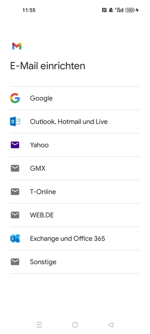 Wählen Sie Outlook, Hotmail und Live
