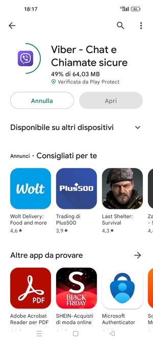 Attendi il completamento del processo di installazione