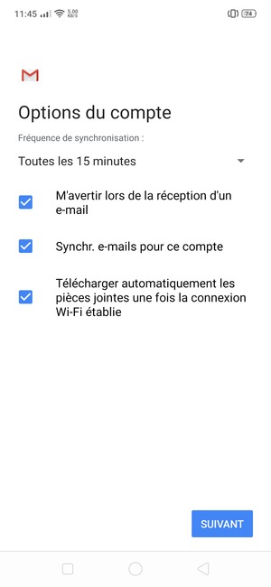 Sélectionnez SUIVANT