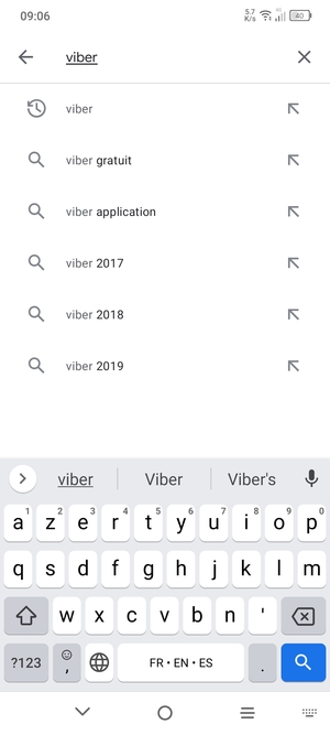 Saisissez le nom de l'appli et sélectionnez Rechercher