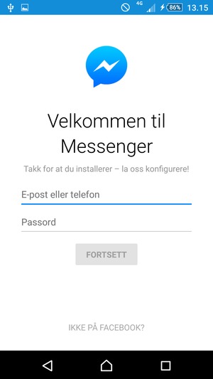 Applikasjonen er klar til bruk