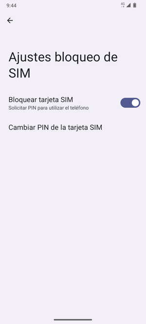 Seleccione  Cambiar PIN de la tarjeta SIM