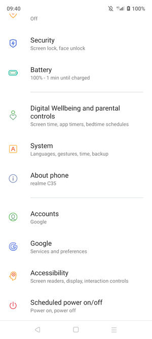 Scroll to and select System