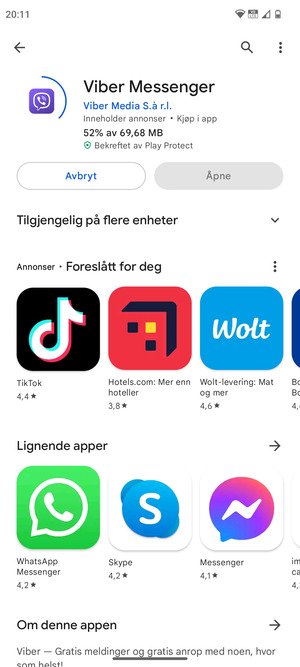 Vent til installasjonen er ferdig