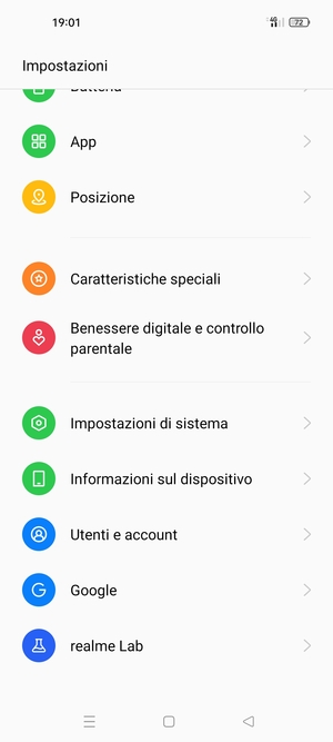 Seleziona Informazioni sul dispositivo