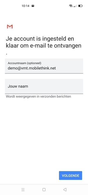 Geef uw account een naam en voer uw naam in. Selecteer VOLGENDE