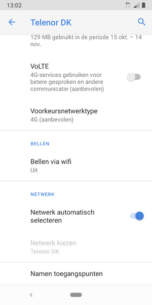 Schakel Netwerk automatisch selecteren uit