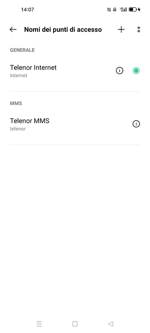 Seleziona il tasto Menu