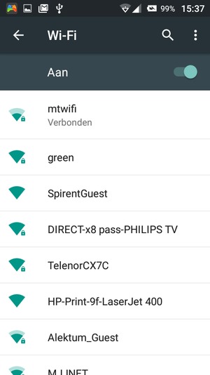 U bent nu verbonden met het WiFi-netwerk