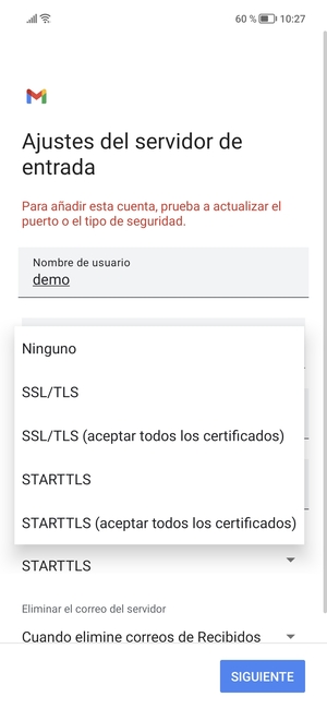 Seleccione Ninguno y SIGUIENTE