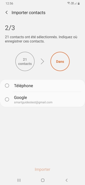 Sélectionnez votre compte Google
