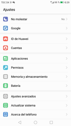 Desplácese y seleccione Ajustes avanzados