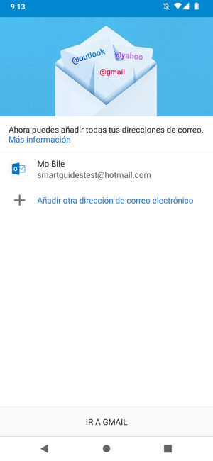 Seleccione IR A GMAIL