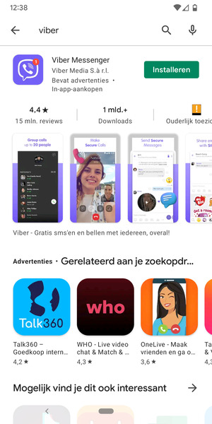 Selecteer de app