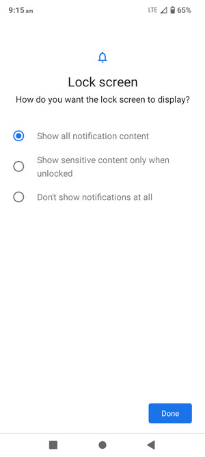 Select your preferred option and select Done