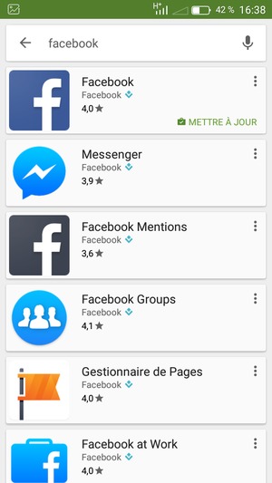 Sélectionnez l'appli
