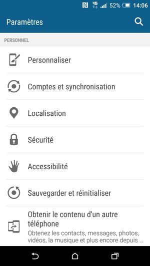 Faites défiler et sélectionnez Sécurité