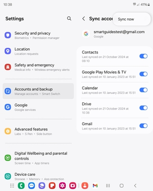 Select Sync now