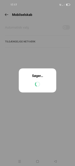 Afvent at søgningen er afsluttet