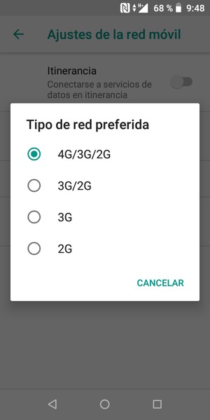 Seleccione la opción deseada