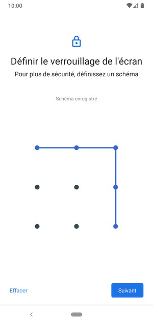 Dessinez un motif de déverrouillage et sélectionnez Suivant