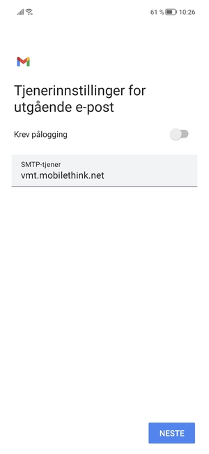 Slå av Krev pålogging og velg NESTE