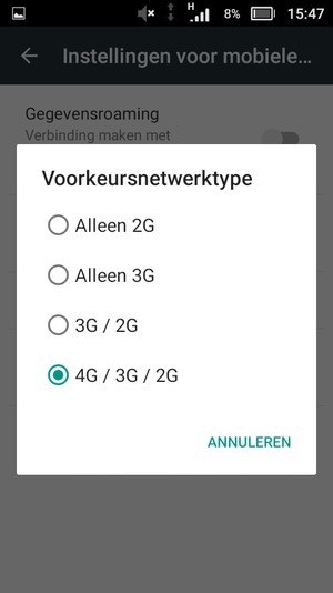 Selecteer uw voorkeursoptie