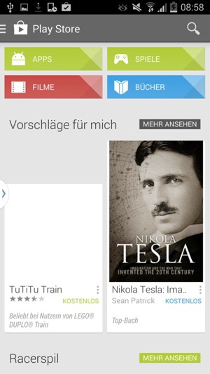 Wählen Sie die Suchen-Taste