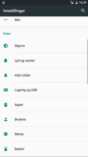 Bla til og velg Batteri