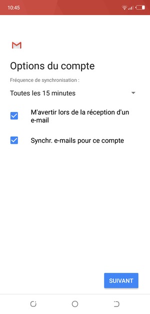 Sélectionnez SUIVANT