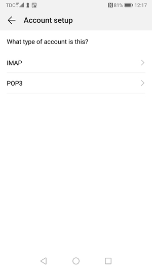 Select IMAP or POP3