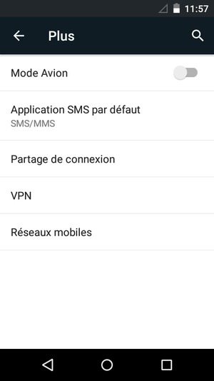 Sélectionnez Réseaux
mobiles
