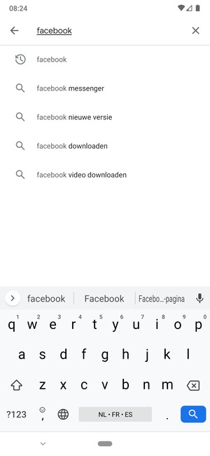 Voer de app-naam in en selecteer Zoeken