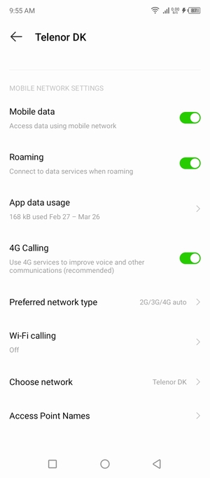 To change network if network problems occur, select Choose network