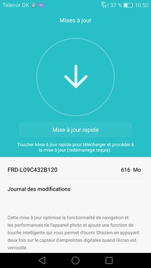 Si votre téléphone n'est pas à jour, sélectionnez Mise à jour rapide