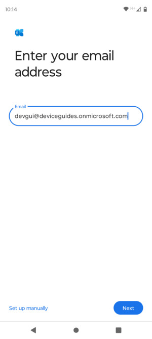 Enter your Email address and  select Set up manually