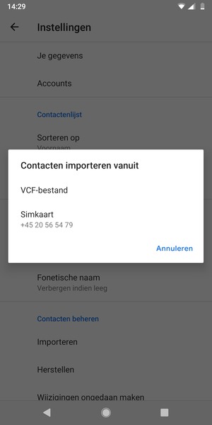 Selecteer Simkaart