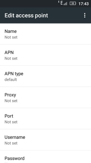 If you see this screen, select APN type