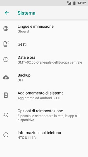 Seleziona Backup