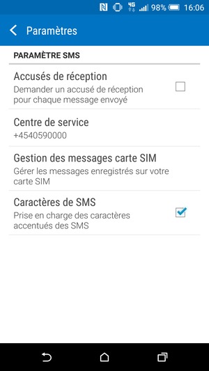 Sélectionnez Centre de service