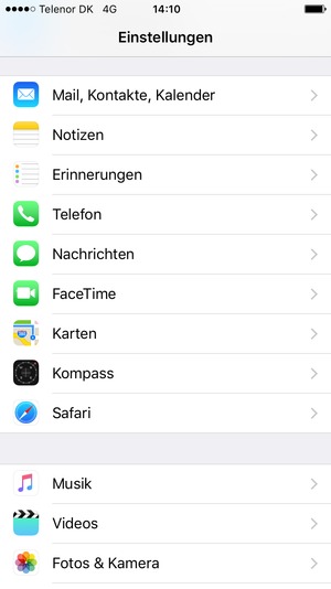 Scrollen Sie und wählen Sie Telefon
