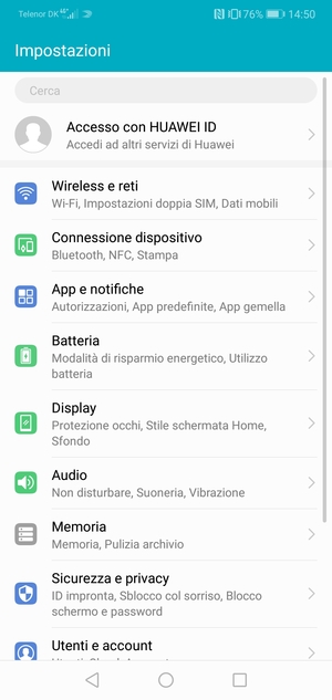 Seleziona Wireless e reti