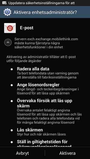 Välj Aktivera