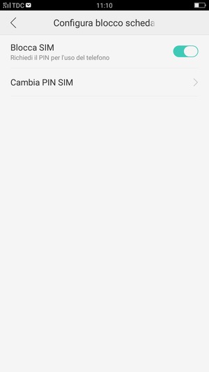 Seleziona Cambia PIN SIM