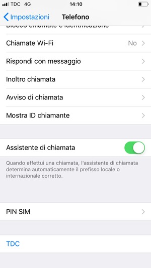 Seleziona PIN SIM