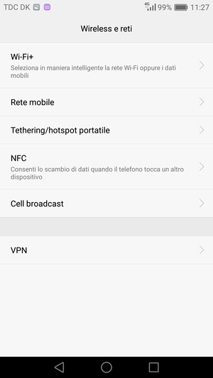 Seleziona Rete mobile