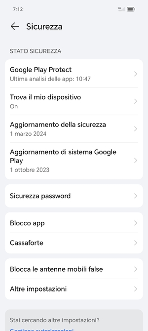 Seleziona Altre impostazioni