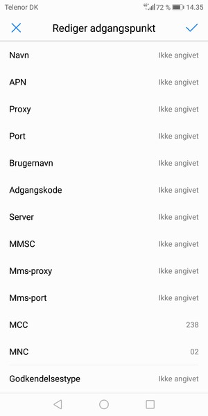 Indtast internet-oplysninger